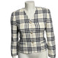 Liz Claiborne Cream and Black Plaid Blazer