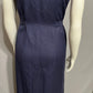 CH Signature Navy  Linen Cotton Maxi Sleeveless Button Front Dress Sz-Small