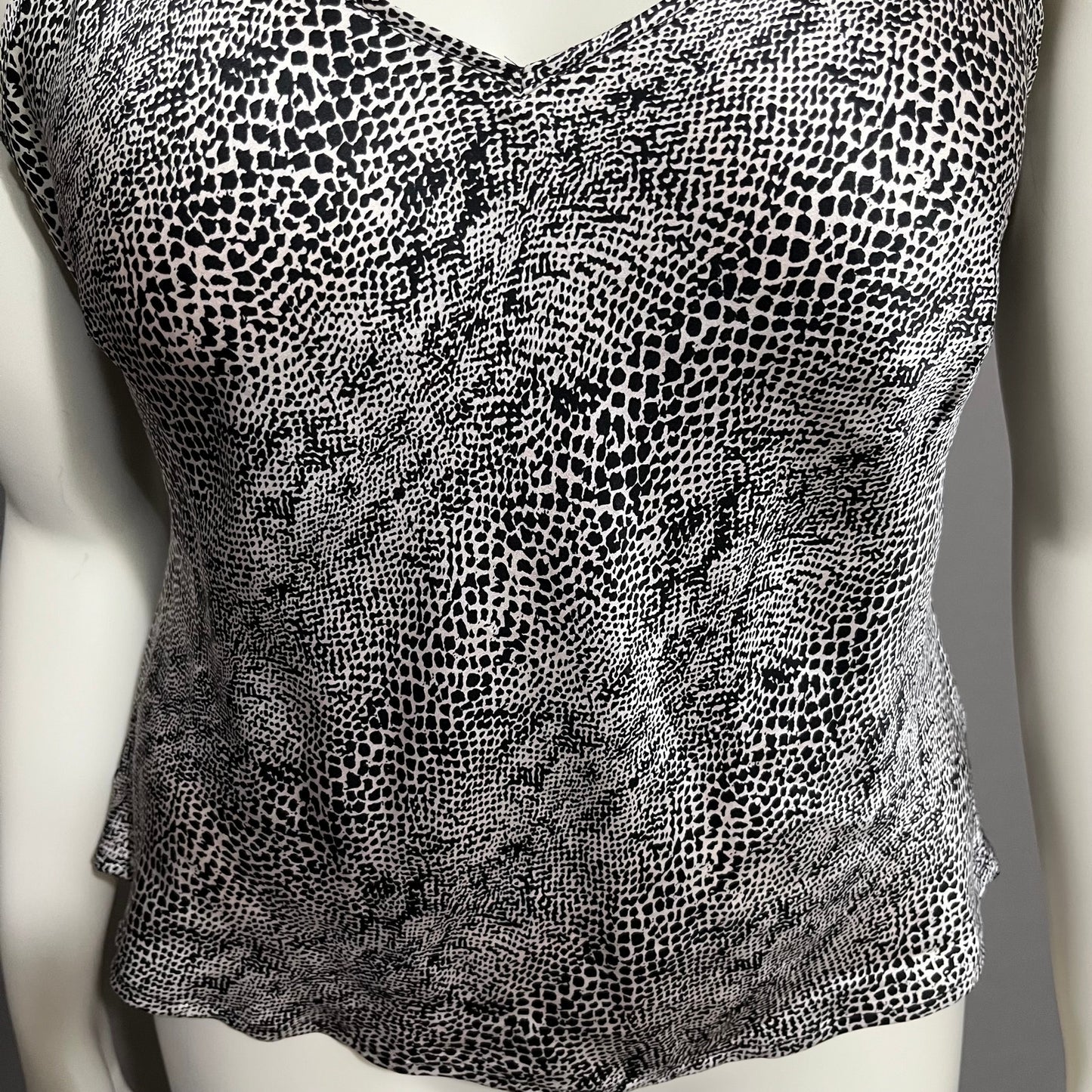 Worthington Black Snake Print 100% Silk Camisole Sz-Large