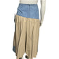 Vintage 80s Suzelle Denim Cotton Tan Pleated Drop Waist Maxi Skirt Sz-12