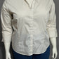Eddie Bauer Striped Women’s Button Front Shirt 3/4 Sleeve Tan White Sz-XL