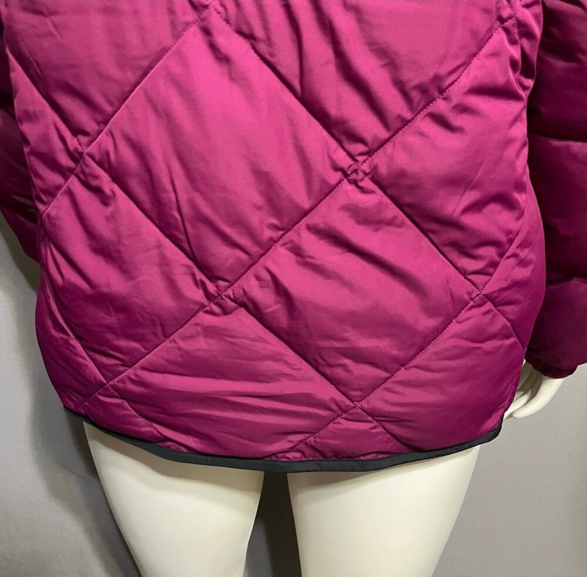 Lands End Pink Puffer Zip Up Bomber Quilted Jacket Sz-XL (18)