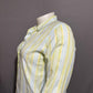 Women Checkered Print Spring Button Front Shirt Sz-16 Pale Yellow Blue Green