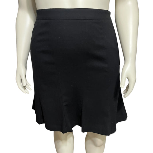 Prize Black Wool Career Fit n Flare Skirt Sz-16