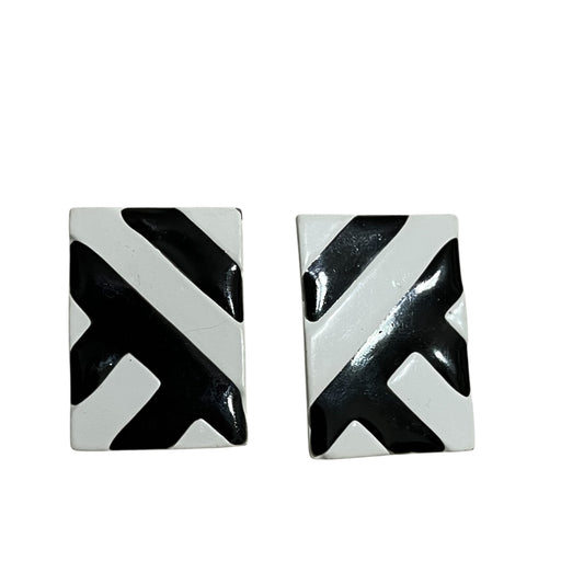 Black and White Geometric Earrings