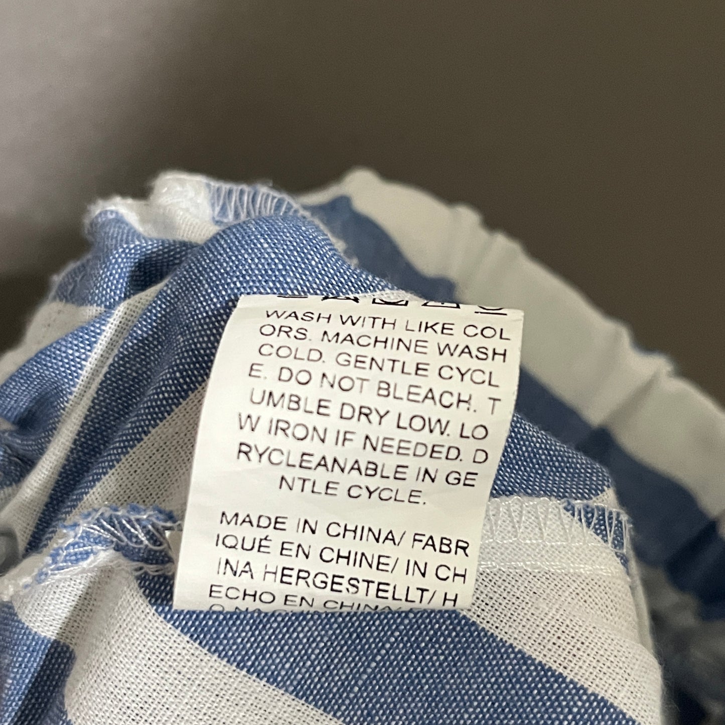 Blue and White Striped 100% Cotton Women's Skirt