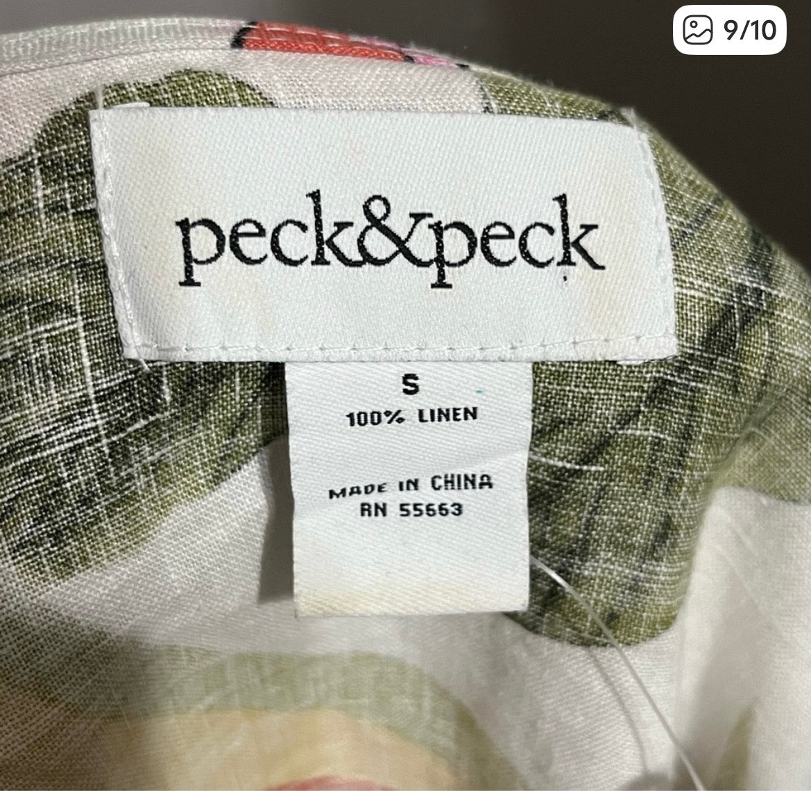 Peck & Peck Linen Fruit Poncho Sz-Small