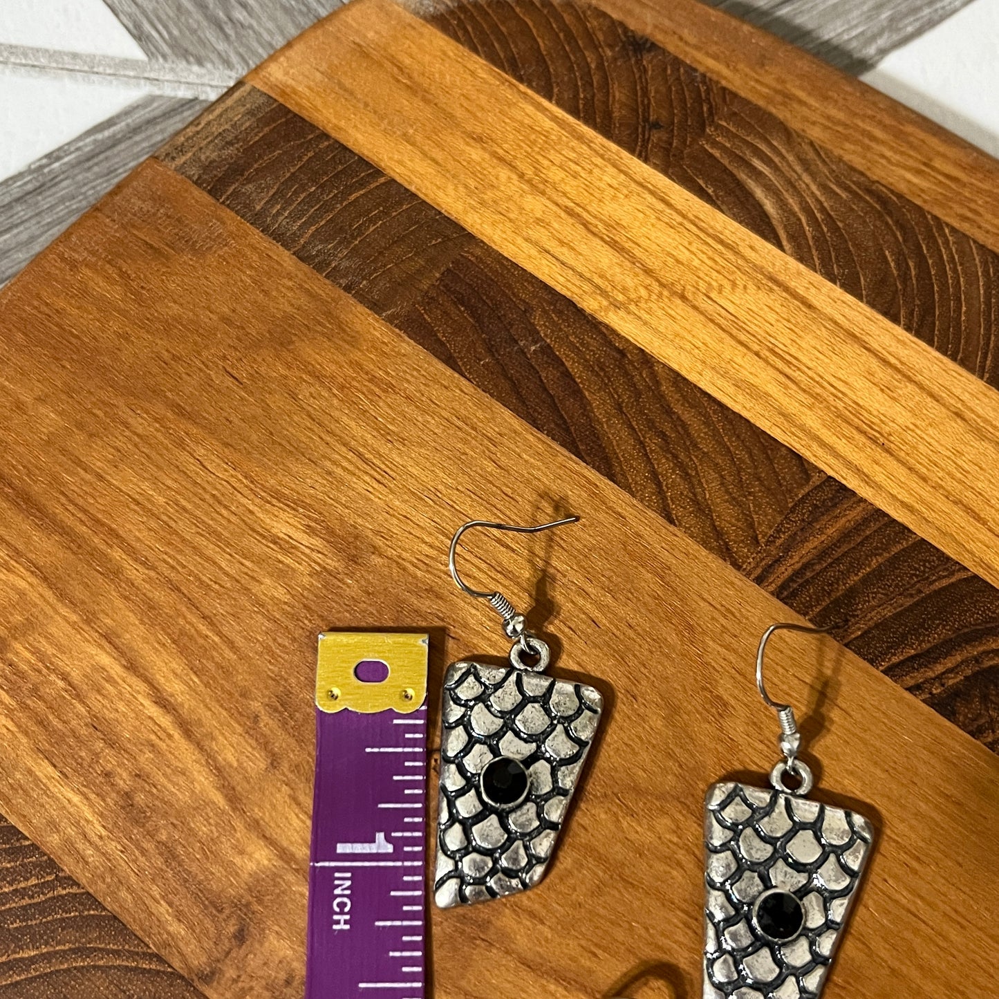 Silver Earrings & Pendant Textured Jewelry Set