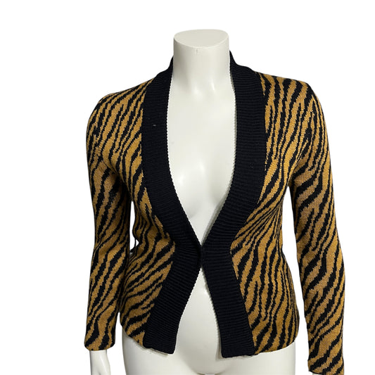 Vintage America Black and Brown Zebra Cardigan