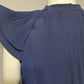 J. McLaughlin Navy Accordion Pleated Flutter Sleeve Midi Dress Sz-Medium