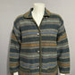 Laura Ashley 100% Wool Cardigan Sweater Jacket Sz-Medium Chunky Striped
