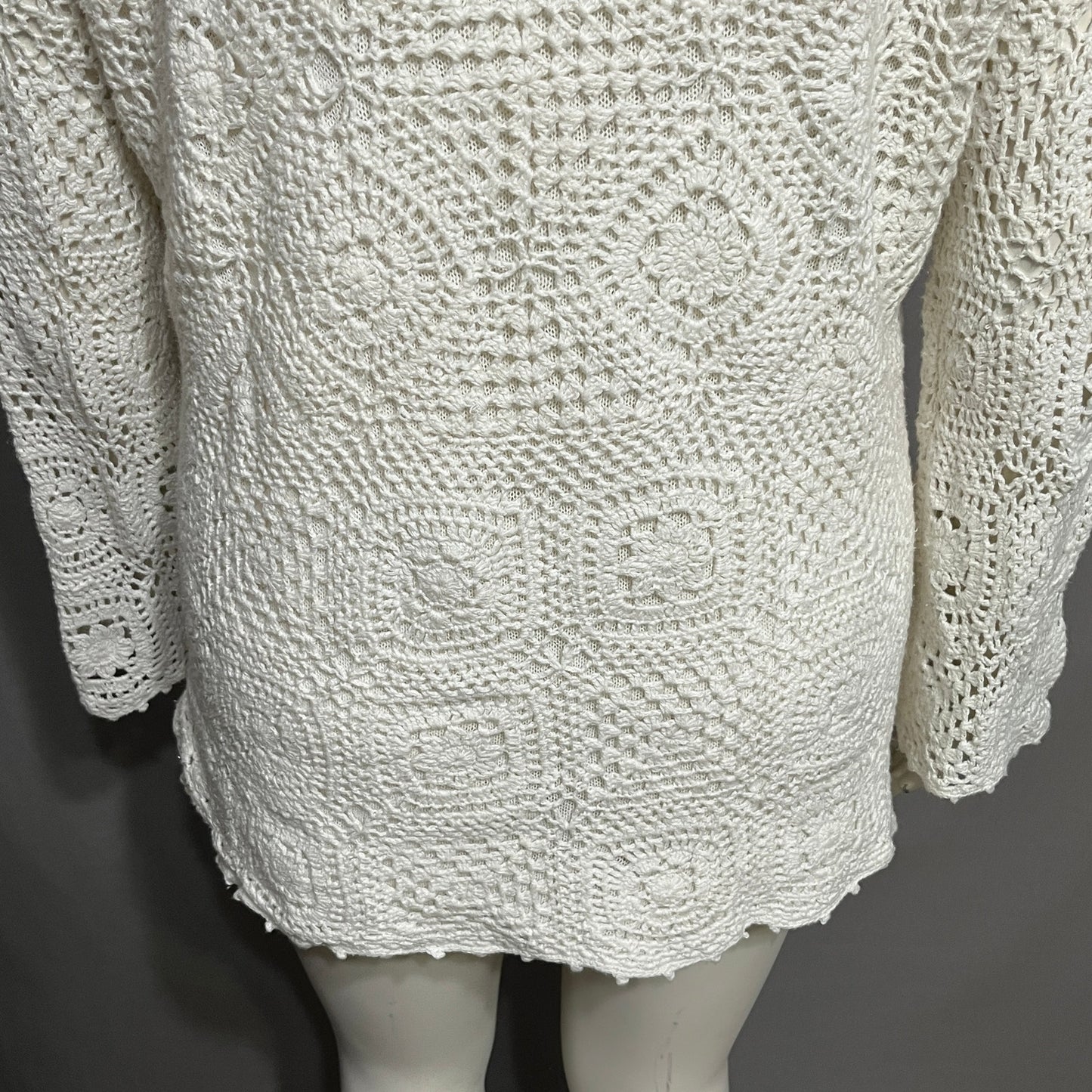 JL Studio Crochet Womens Cotton Boho Flared Sleeve Sweater Sz-Xtra Large