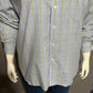 Alan Flusser Men’s XL Window Pane Button Up Blue Green Long Sleeve