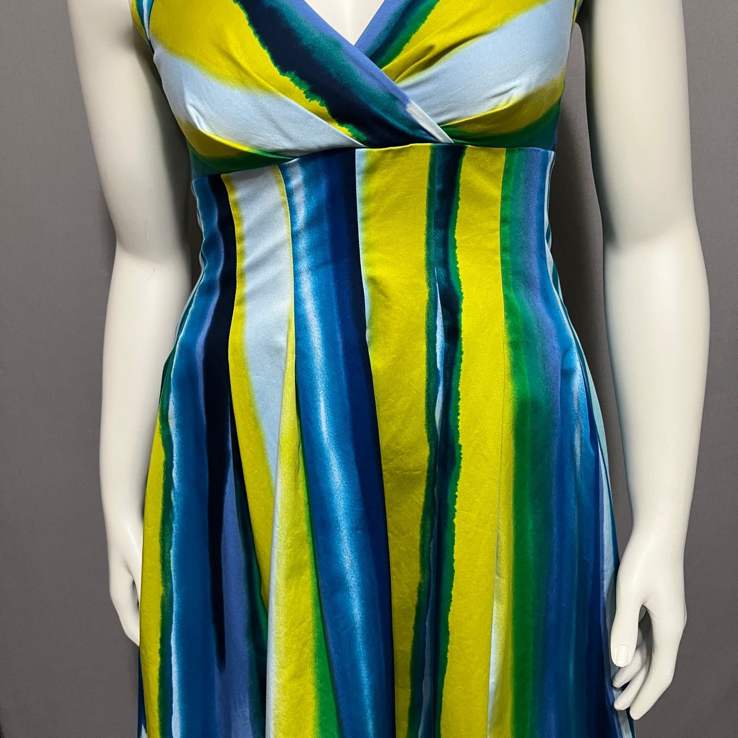 Calvin Klein Cotton Striped Fit & Flare Multicolored Dress Sz-10