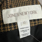 Jones New York Brown Plaid Academia 3 Button Front Blazer Sz-10