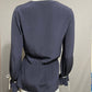 Doncaster Navy 100% Silk Career Blouse Secretary Sz-SMALL
