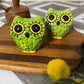 Owls Green 2 Pc Ceramic Salt & Pepper Shakers