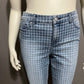 Chicos Denim Grid Print Slimming Girlfriend Crop Jeans Sz-2 (XL)