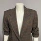 Vintage Requirements Chocolate Wool Blend Plaid One Button Blazer Sz-12