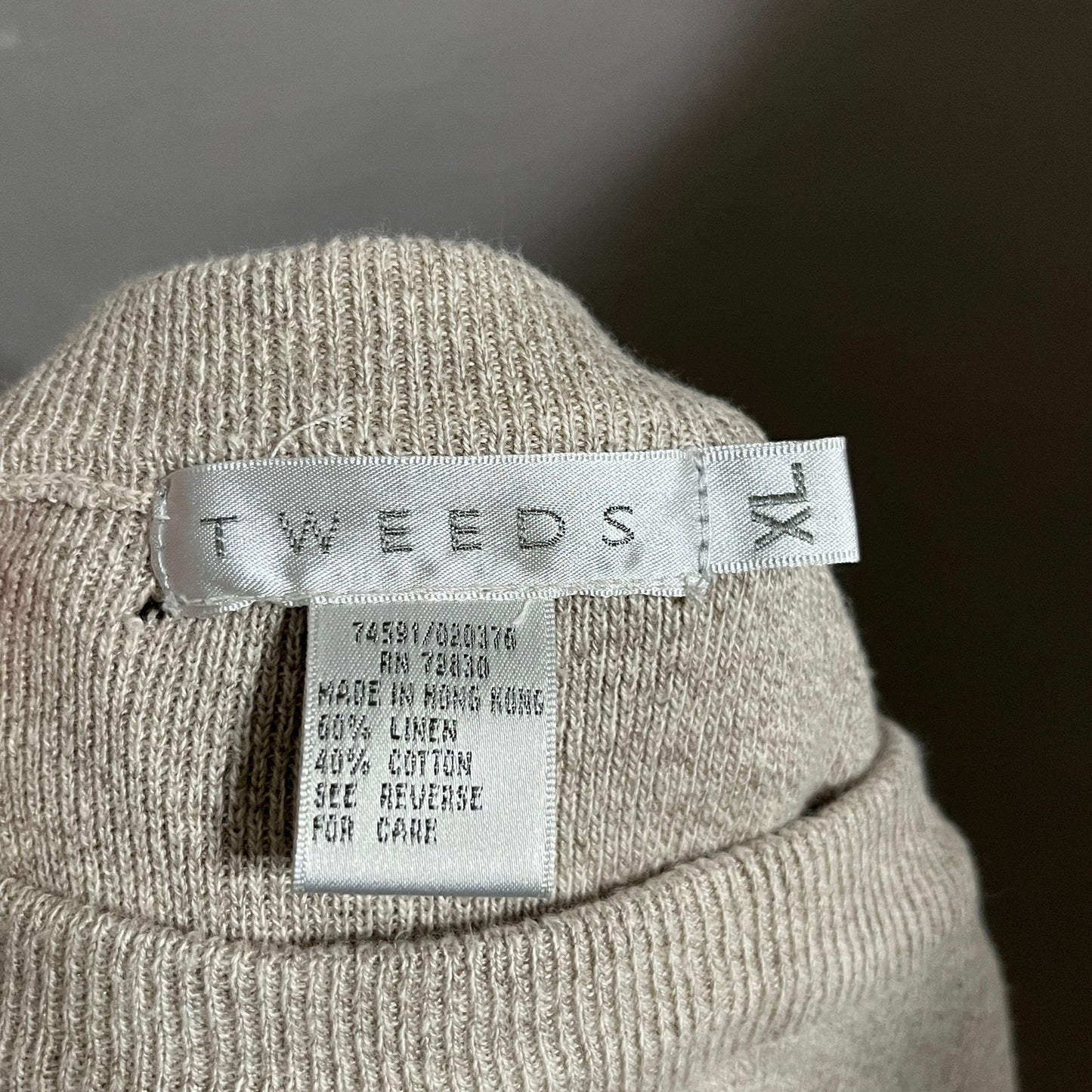 Tweeds Womens Linen Cotton Ponte Knit MIDI Fitted Skirt Sz-XL