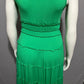 Sangria Sleeveless Green Layered Gathered Pleated Knee Length Dress Sz-Medium