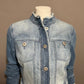 BB Dakota 100% Cotton Lightwash Denim Fringe Jacket Sz-Medium