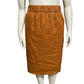 J.Crew Women’s Rust Brown 100% Linen Skirt Knee Length Sz-Medium