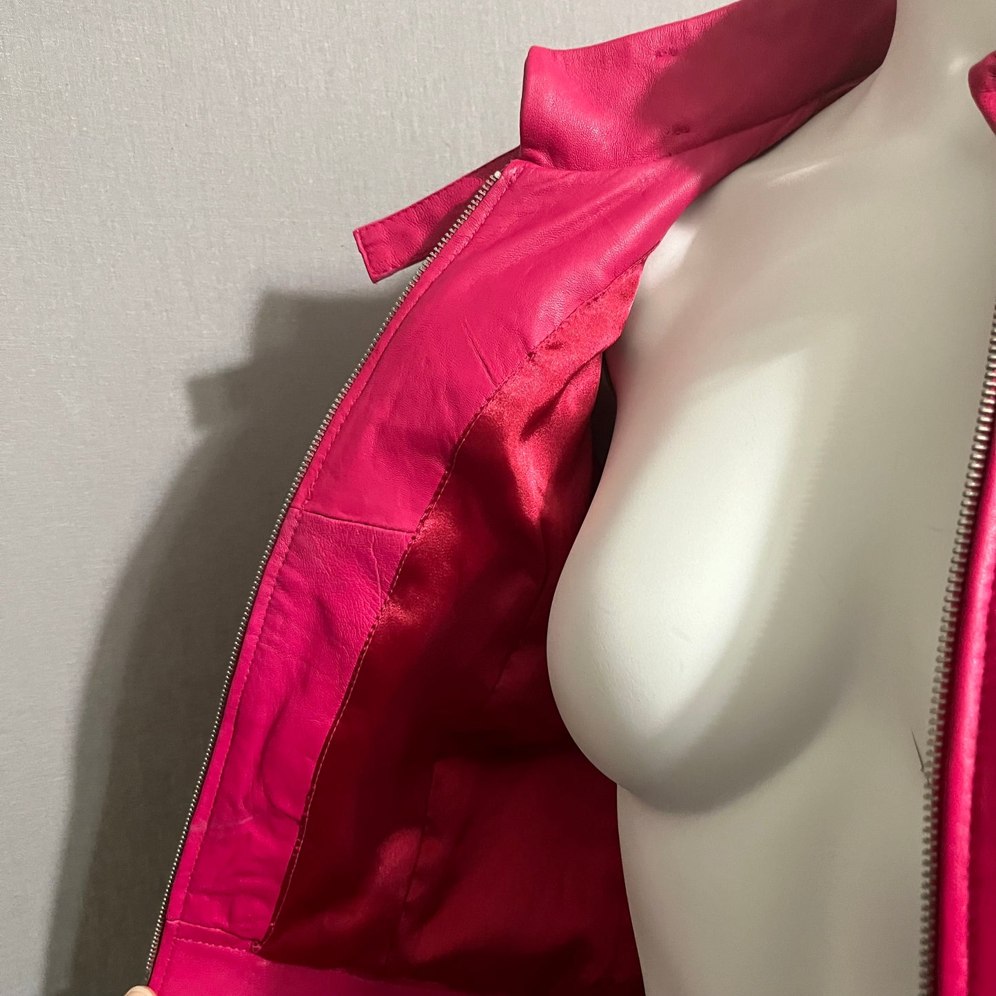 Bebe Pink 100% Leather Jacket Sz-Small