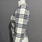 Liz Claiborne Cream and Black Plaid Blazer