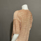 Effeci Light Salmon Button Front V-neck Short Sleeve Cardigan Sz-Small