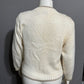 Vintage Cristina Floral Cream Grandma Crewneck Chunky Knit Sweater Sz-Large