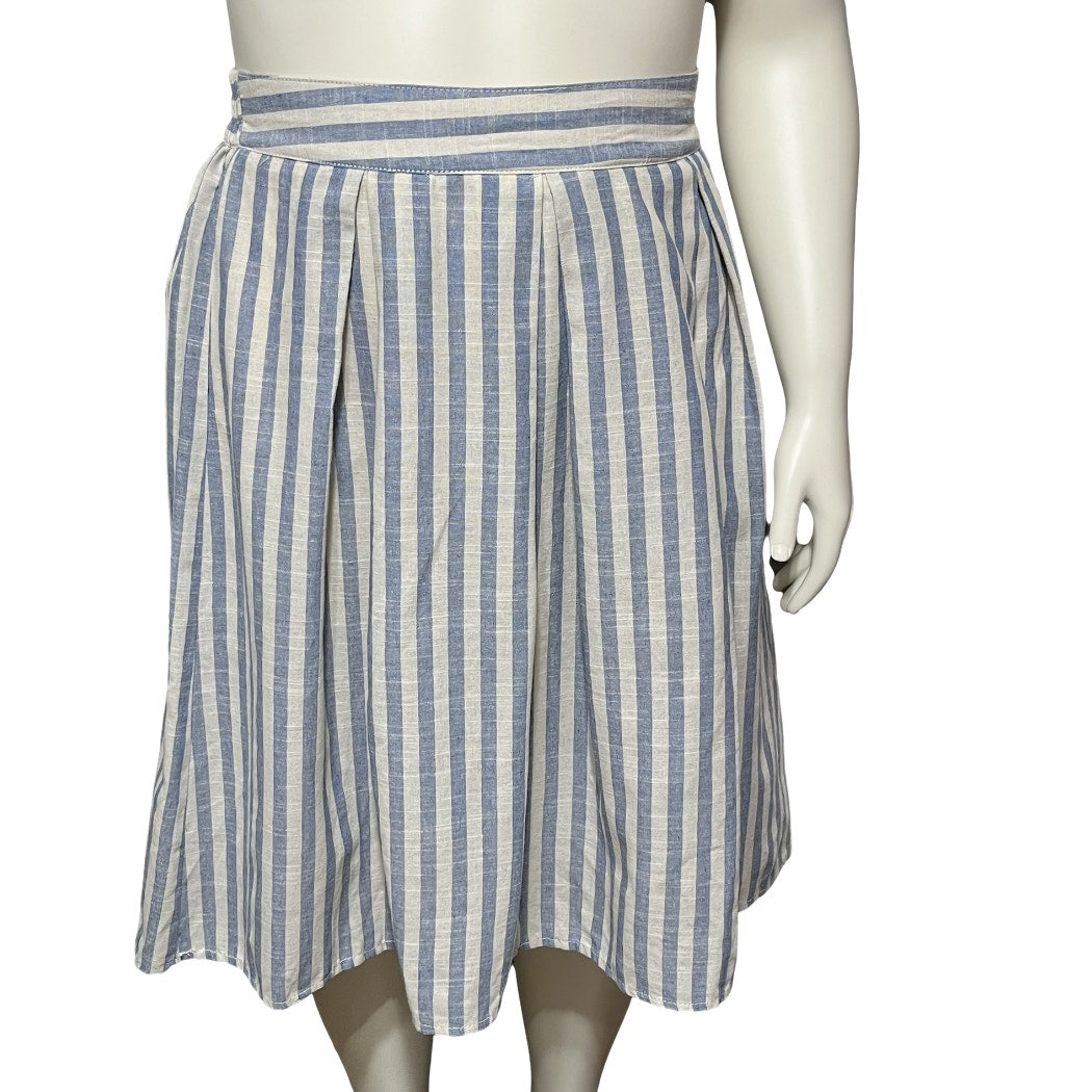 Maxi Studio Blue Striped Hi-Low Skirt Sz-XL