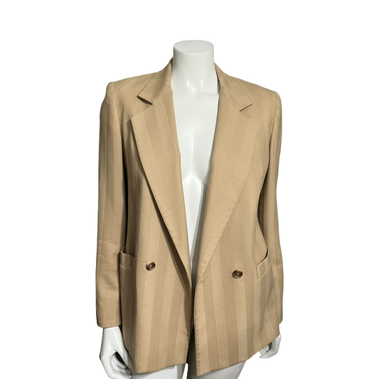 Vintage Micki 100% Wool Striped Blazer Sz-8