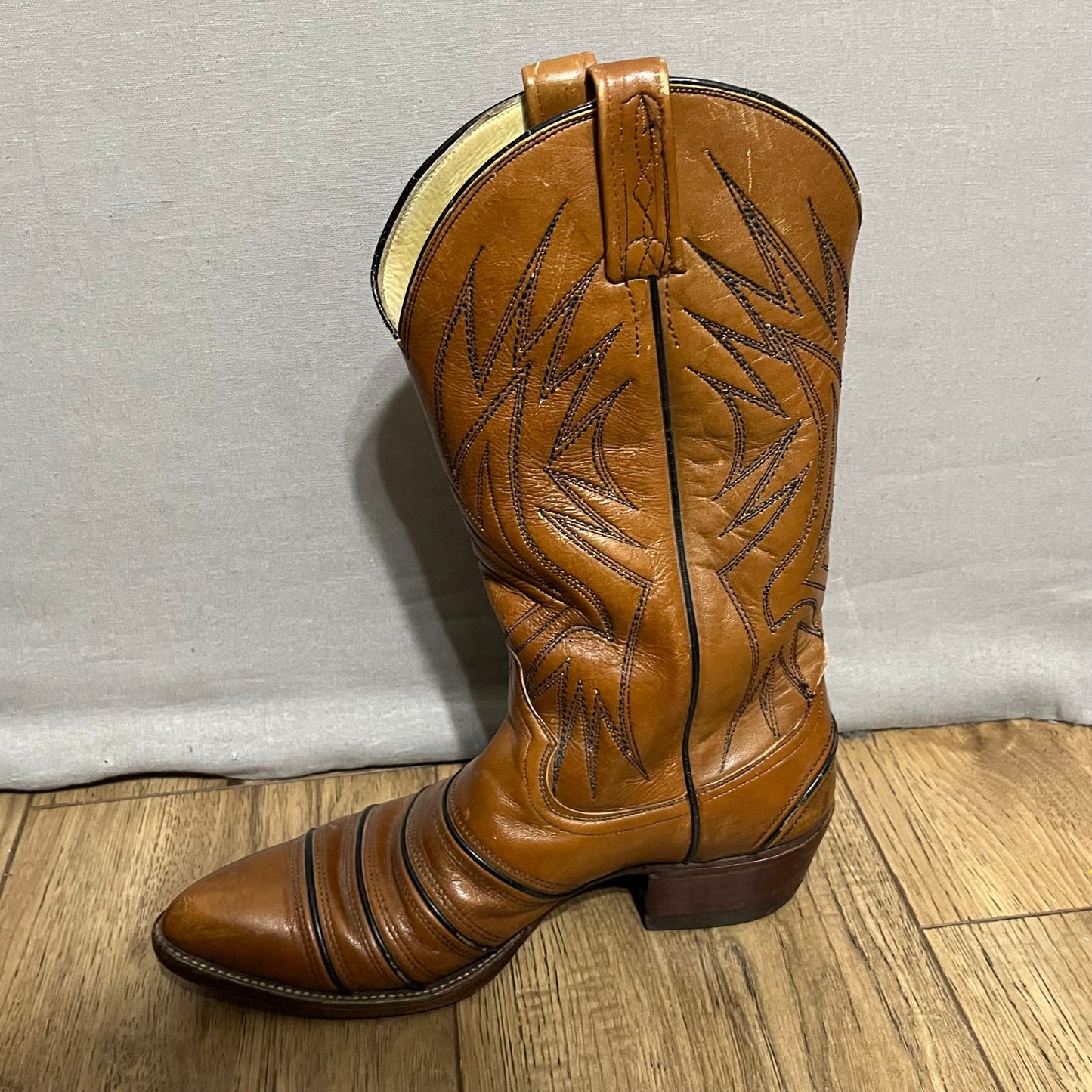 Dan Post Leather Cognac Cowboy Western Men’s Sz-9 1/2