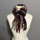 Plaid Brown Red Soft Scarf With Fringe