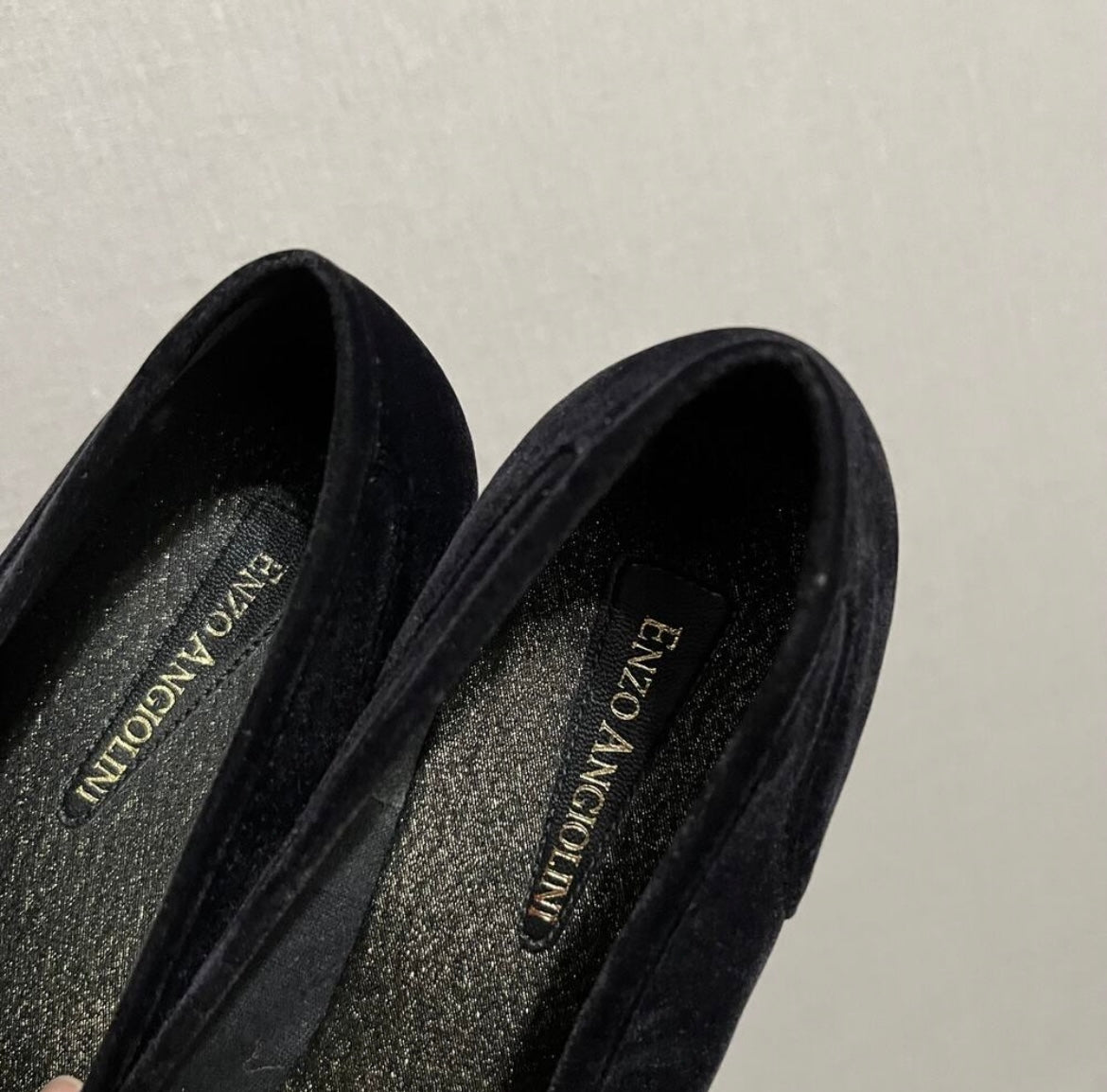 Enzo Angiolini Velvet Floral Embroidered Square Toe Ballet Flats Sz-8 1/2