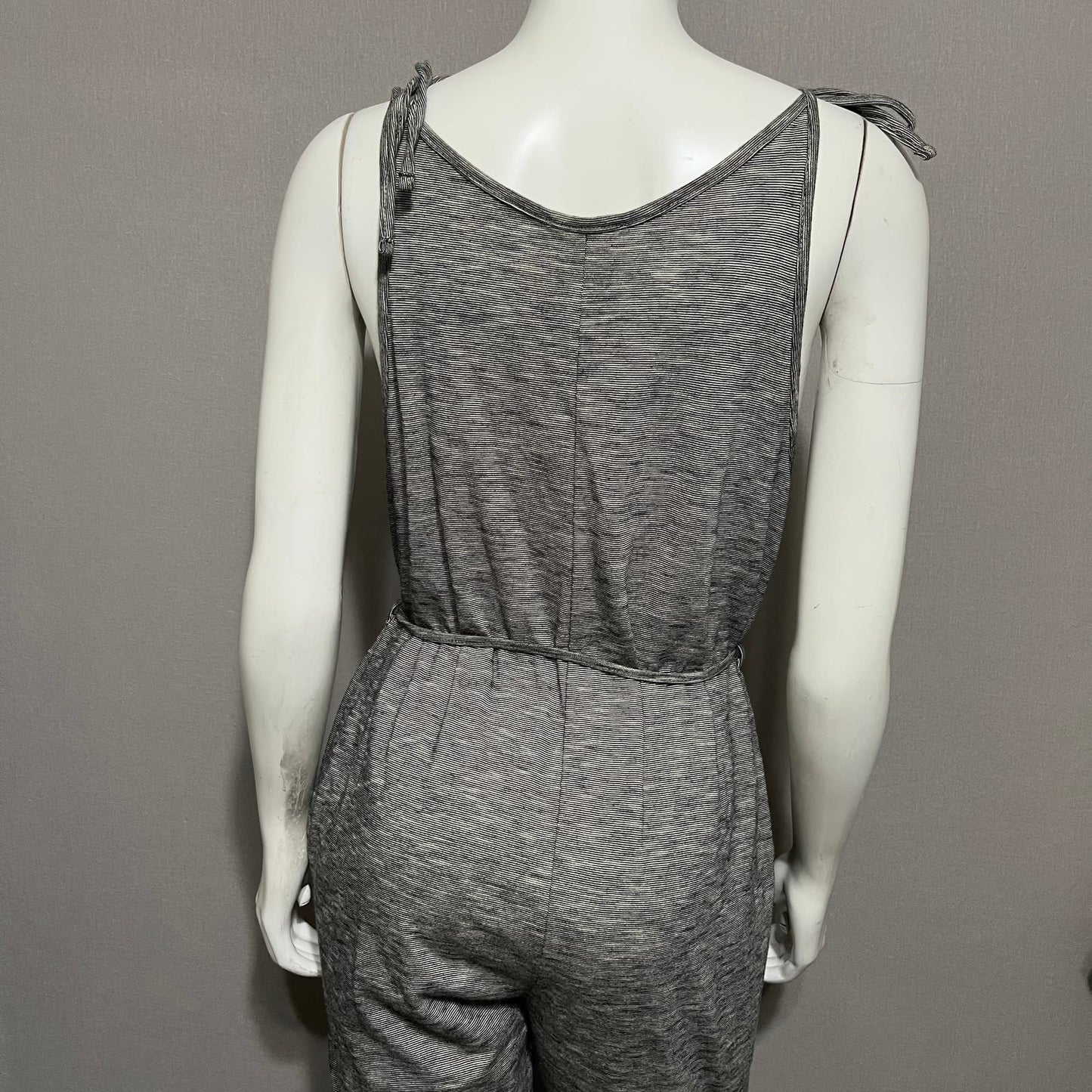 Natural Striped Knit 100% Organic Cotton Jumpsuit Sz-Small