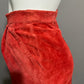 Toffs Red Suede Leather Pencil Skirt Sz-4