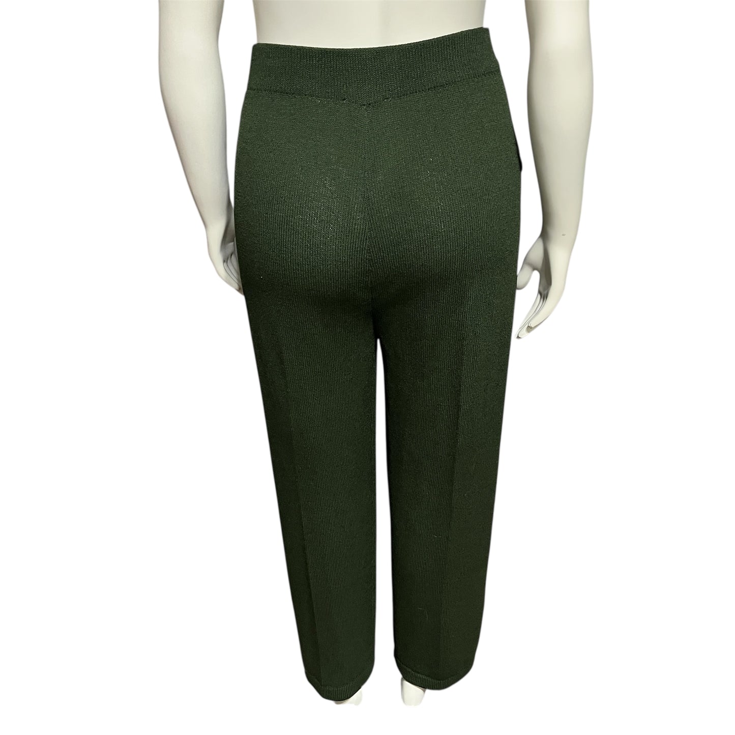 St. John Green Santana Knit Pleated Pants Sz-12