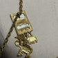 Gold Tone Long Hanging Elephant Themed Necklace