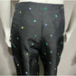 S.L.B Black 100% Silk Multicolored Dots Dress Pants Sz-8P