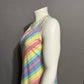 Lands End Rainbow 100% Cotton Striped Knit Sleeveless Dress Sz-Medium