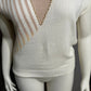 Vintage Folio 100% Cotton Cream Lightweight Short Sleeve Sweater Sz-Medium