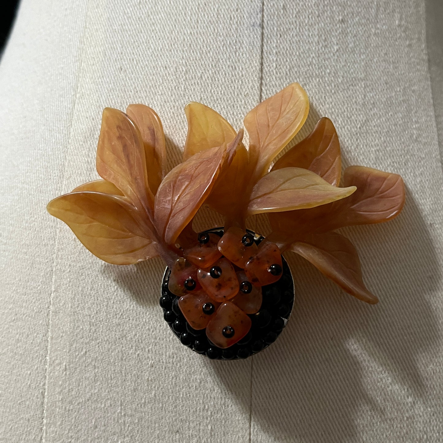 Decorative Orange Leaf Fall Brooch