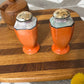 Vintage Japan Orange Floral Salt & Pepper Shakers Set