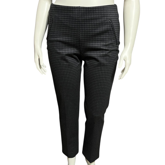 Chico's Elegant Black Slimming Check Print Ankle Pant Sz-2R