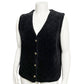 Liz & Co Quilted Black Velvet Button Front Vest Sz-Lg/XL