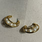 Elegant Gold and Pearl Hoop Earrings