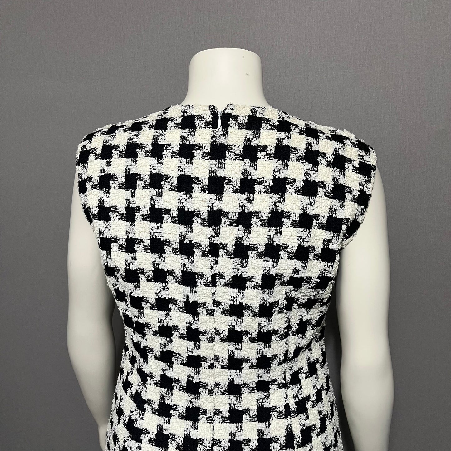 Vintage Houndstooth Tweed Houndstooth Print Dress Sz-10/12 (Large)