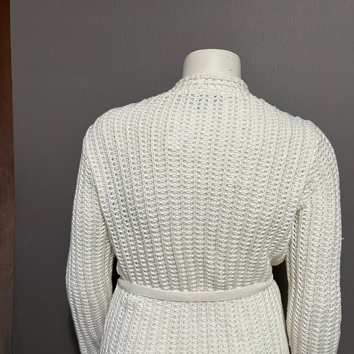 Jones New York Cream Tie Waist Open Cardigan Sweater Sz-Medium